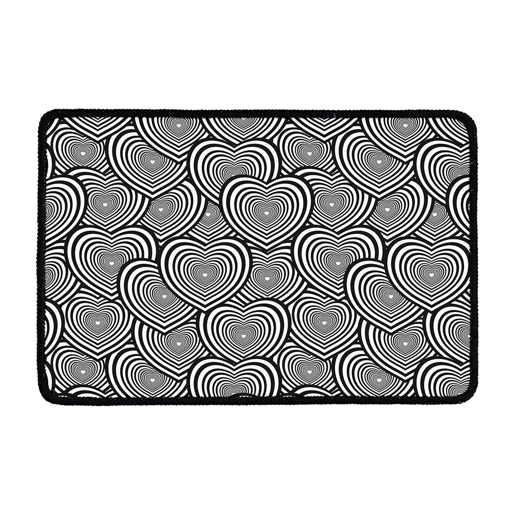 Psychedelic Heart Pattern Print Kitchen Mat