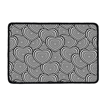 Psychedelic Heart Pattern Print Kitchen Mat