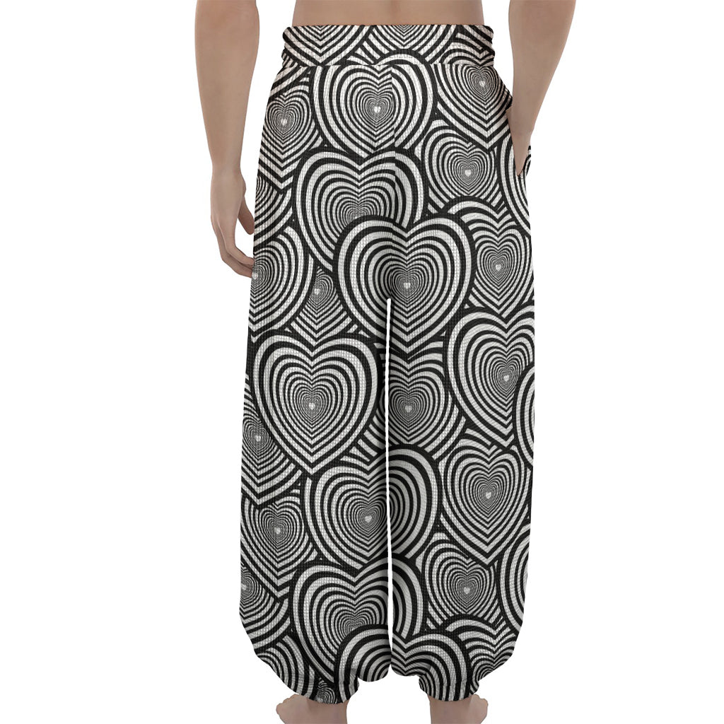 Psychedelic Heart Pattern Print Lantern Pants