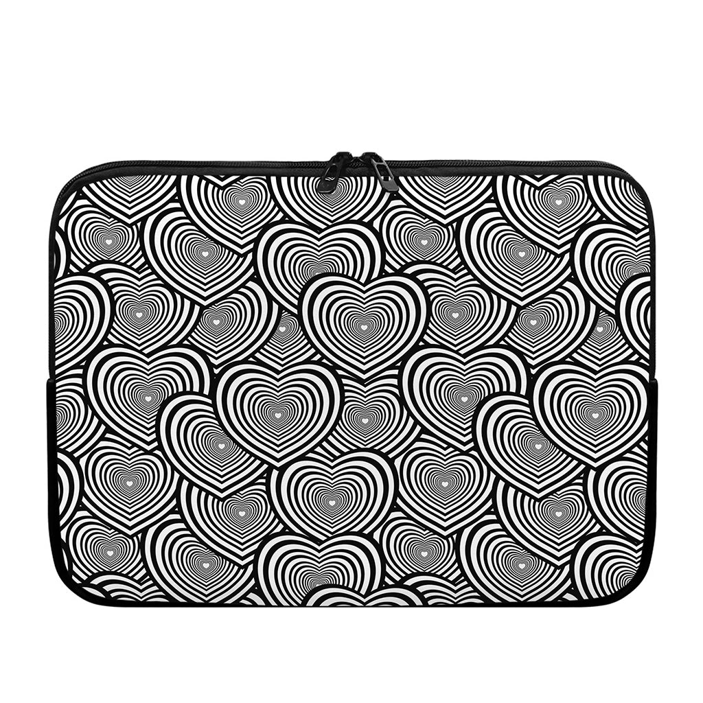 Psychedelic Heart Pattern Print Laptop Sleeve