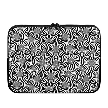Psychedelic Heart Pattern Print Laptop Sleeve