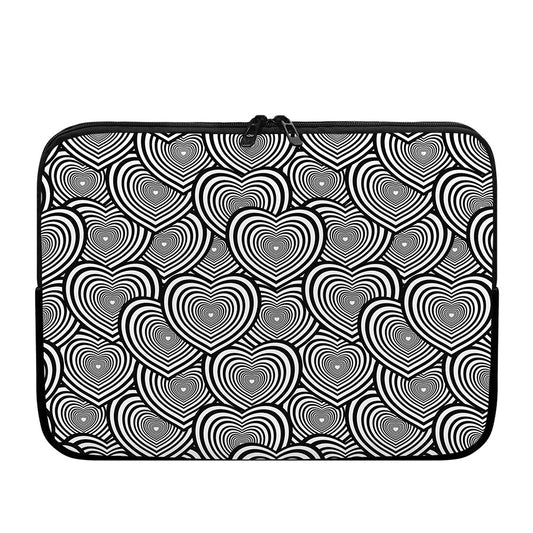 Psychedelic Heart Pattern Print Laptop Sleeve