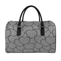 Psychedelic Heart Pattern Print Leather Duffel Bag