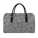 Psychedelic Heart Pattern Print Leather Duffle Bag