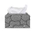 Psychedelic Heart Pattern Print Leather Tissue Box Cover