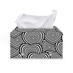 Psychedelic Heart Pattern Print Leather Tissue Box Cover