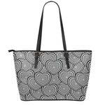 Psychedelic Heart Pattern Print Leather Tote Bag