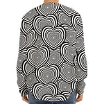 Psychedelic Heart Pattern Print Long Sleeve Baseball Jersey