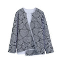 Psychedelic Heart Pattern Print Long Sleeve Short Coat
