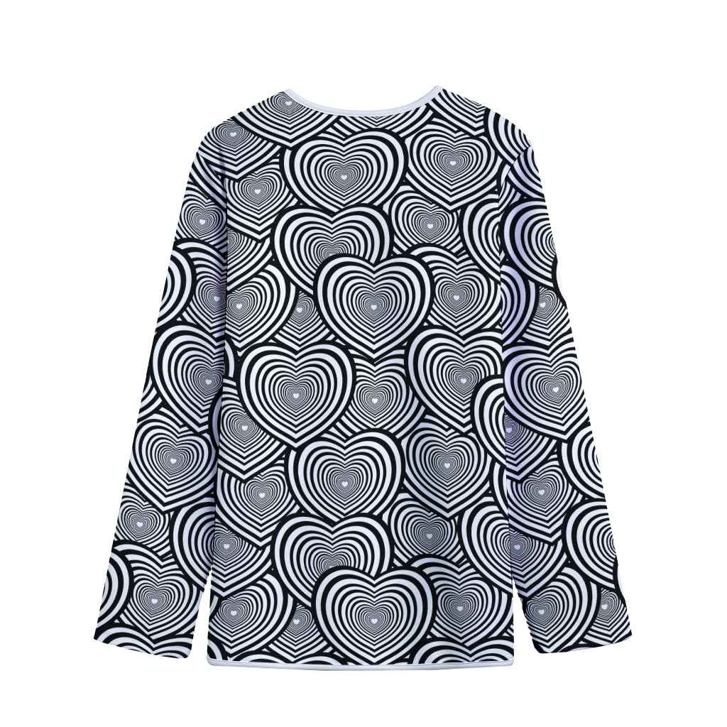 Psychedelic Heart Pattern Print Long Sleeve Short Coat