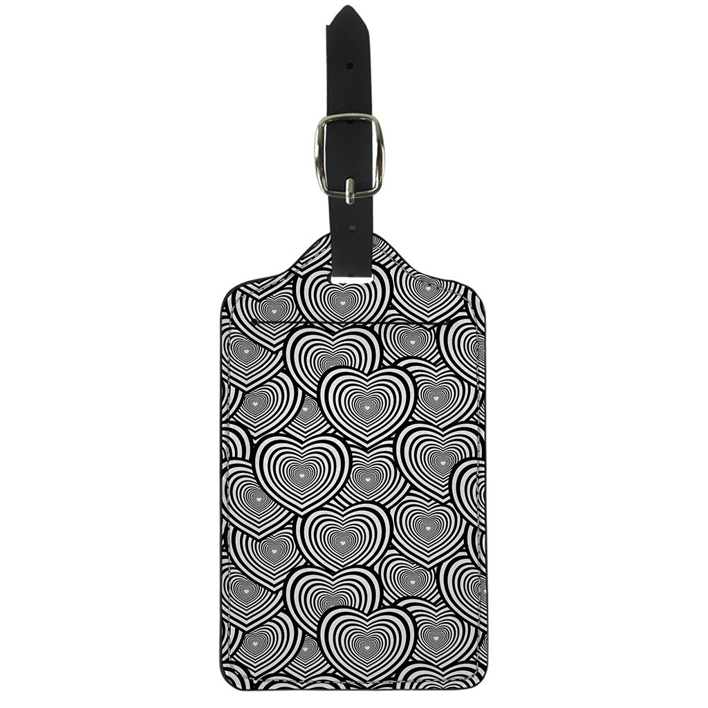 Psychedelic Heart Pattern Print Luggage Tag