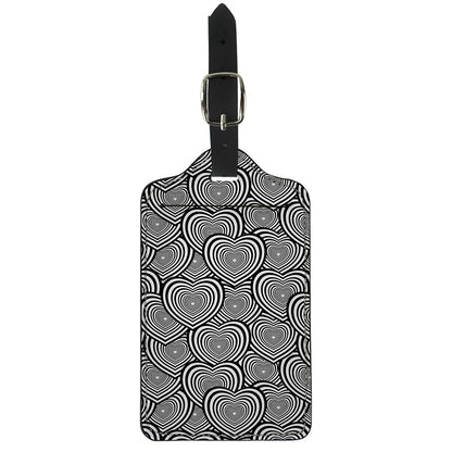 Psychedelic Heart Pattern Print Luggage Tag