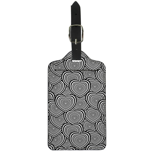 Psychedelic Heart Pattern Print Luggage Tag