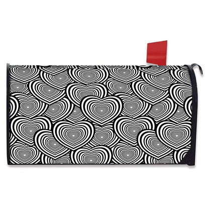 Psychedelic Heart Pattern Print Mailbox Cover