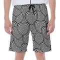 Psychedelic Heart Pattern Print Men's Beach Shorts
