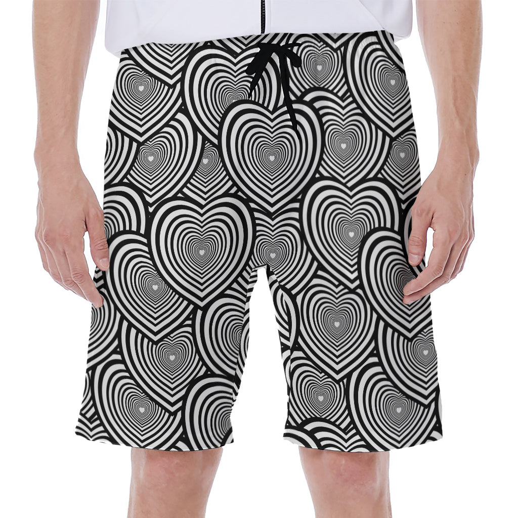 Psychedelic Heart Pattern Print Men's Beach Shorts