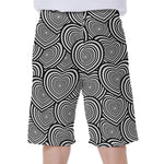 Psychedelic Heart Pattern Print Men's Beach Shorts