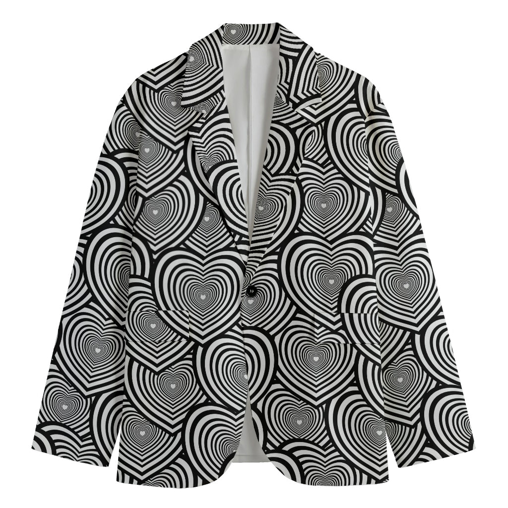 Psychedelic Heart Pattern Print Men's Blazer