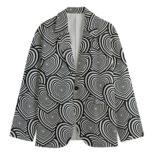 Psychedelic Heart Pattern Print Men's Blazer