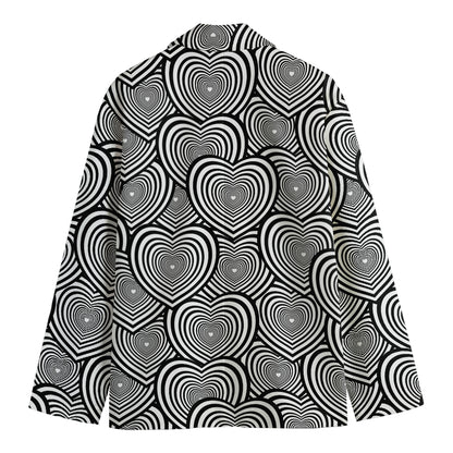 Psychedelic Heart Pattern Print Men's Blazer