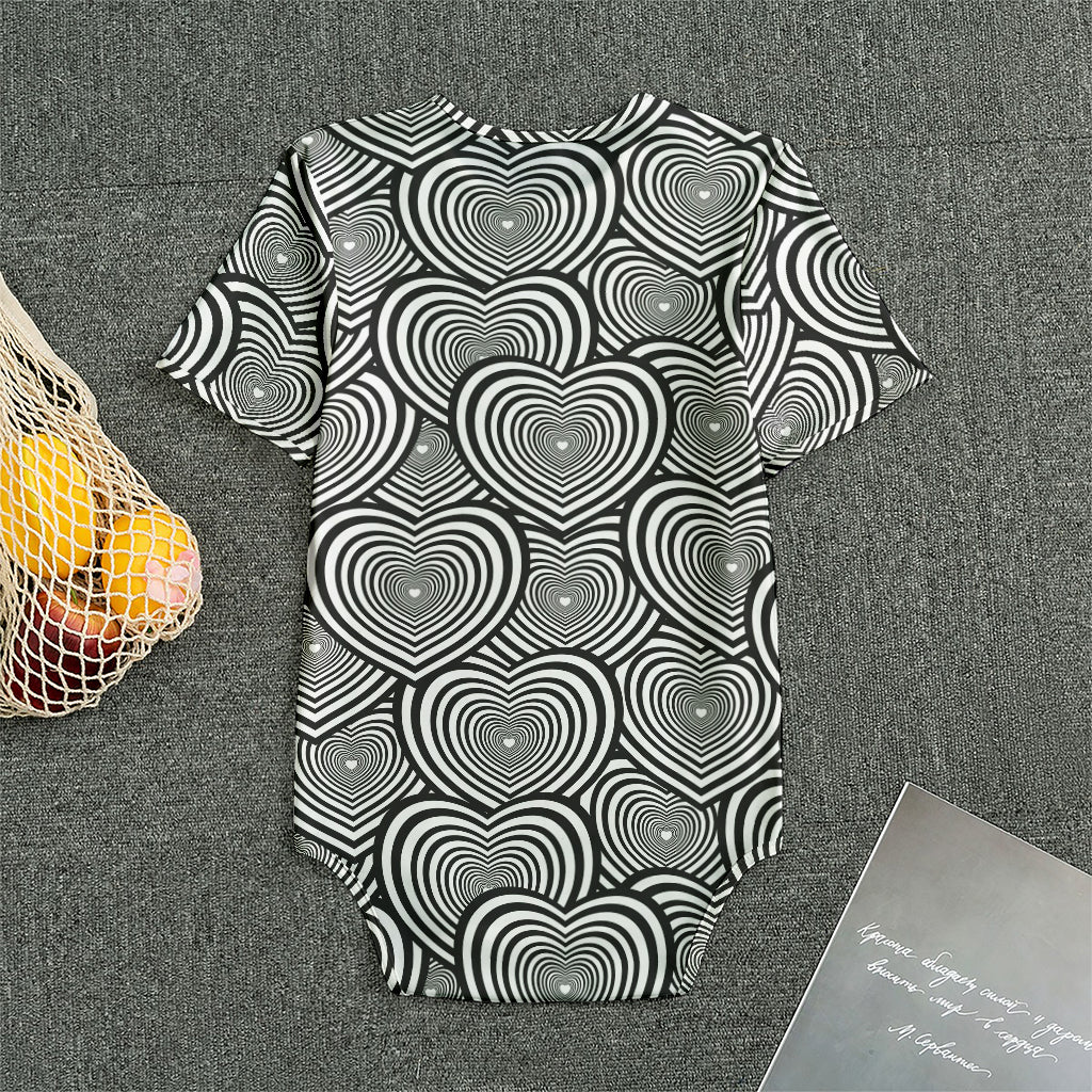 Psychedelic Heart Pattern Print Men's Bodysuit