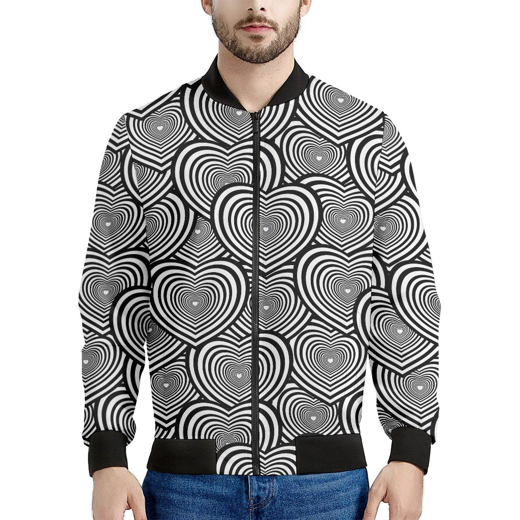 Psychedelic Heart Pattern Print Men's Bomber Jacket