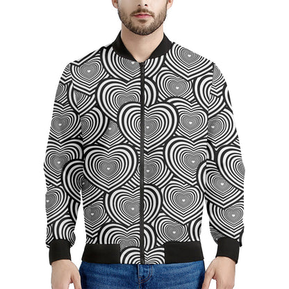 Psychedelic Heart Pattern Print Men's Bomber Jacket