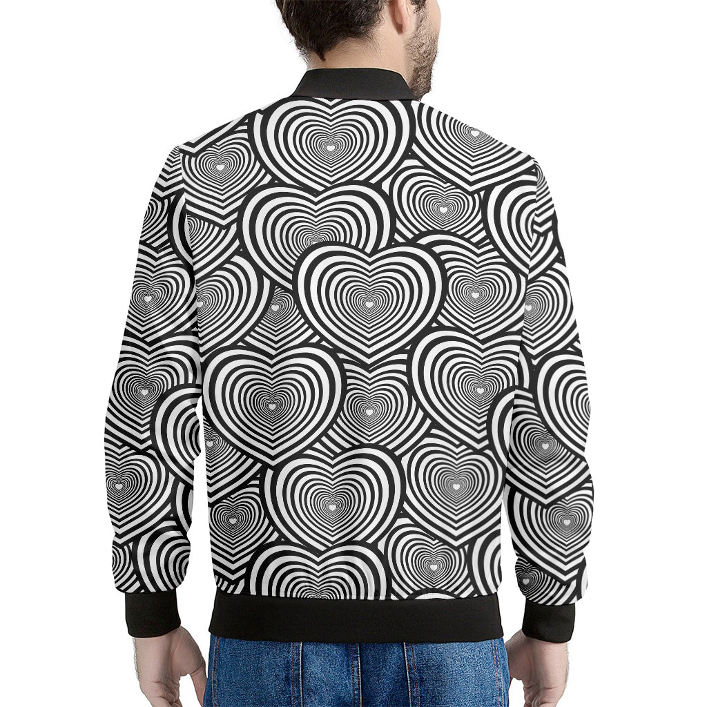 Psychedelic Heart Pattern Print Men's Bomber Jacket