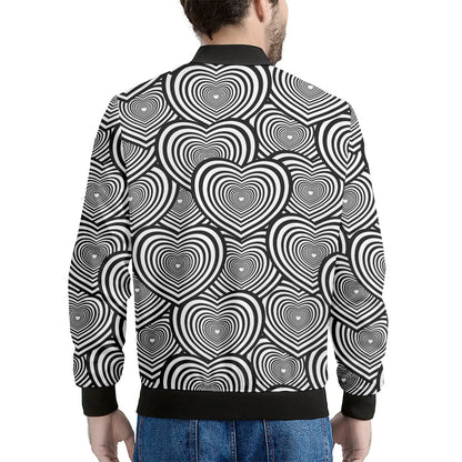 Psychedelic Heart Pattern Print Men's Bomber Jacket