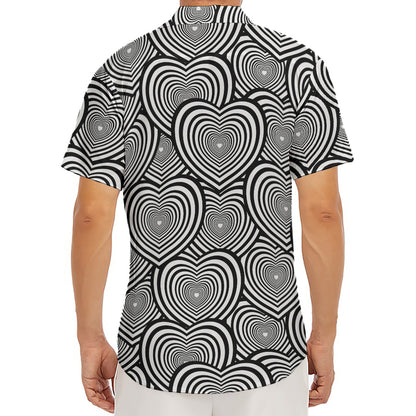 Psychedelic Heart Pattern Print Men's Deep V-Neck Shirt