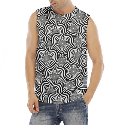 Psychedelic Heart Pattern Print Men's Fitness Tank Top