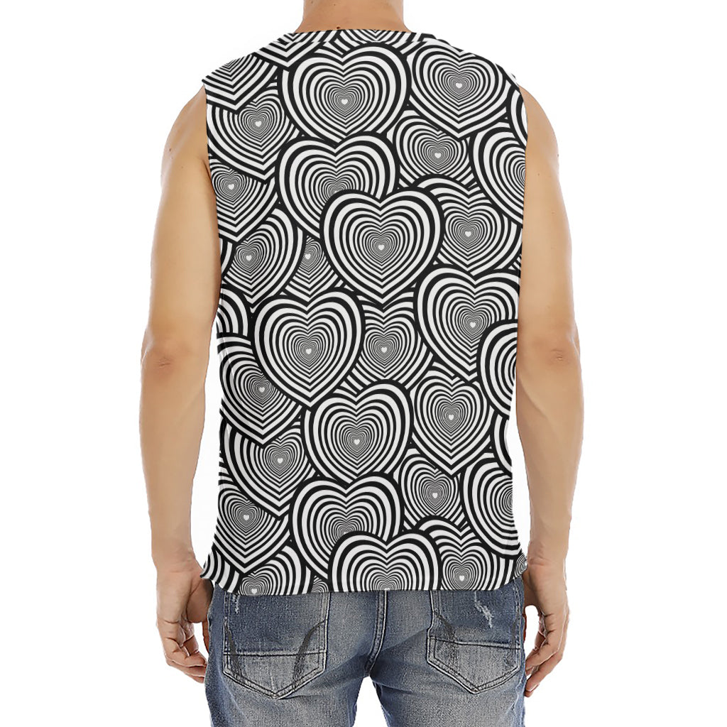 Psychedelic Heart Pattern Print Men's Fitness Tank Top