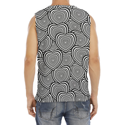 Psychedelic Heart Pattern Print Men's Fitness Tank Top