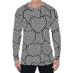 Psychedelic Heart Pattern Print Men's Long Sleeve T-Shirt