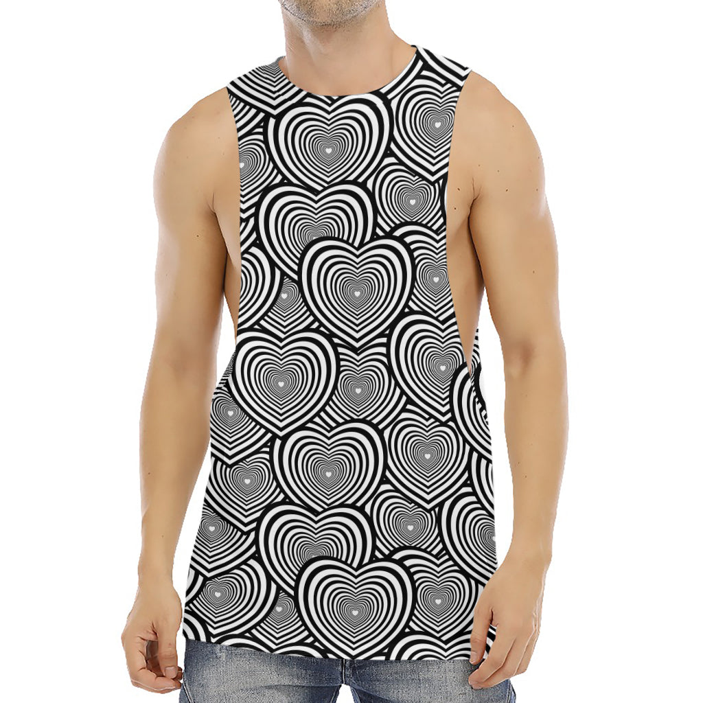 Psychedelic Heart Pattern Print Men's Muscle Tank Top