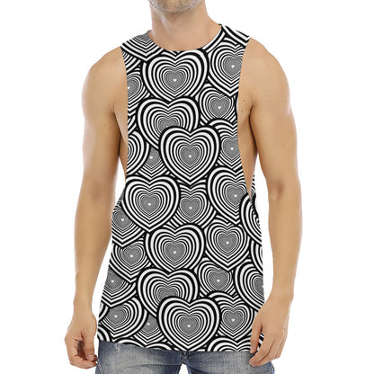 Psychedelic Heart Pattern Print Men's Muscle Tank Top