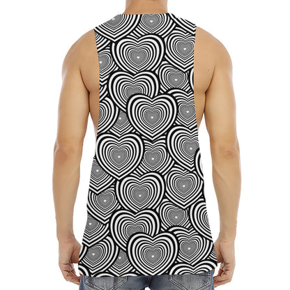 Psychedelic Heart Pattern Print Men's Muscle Tank Top