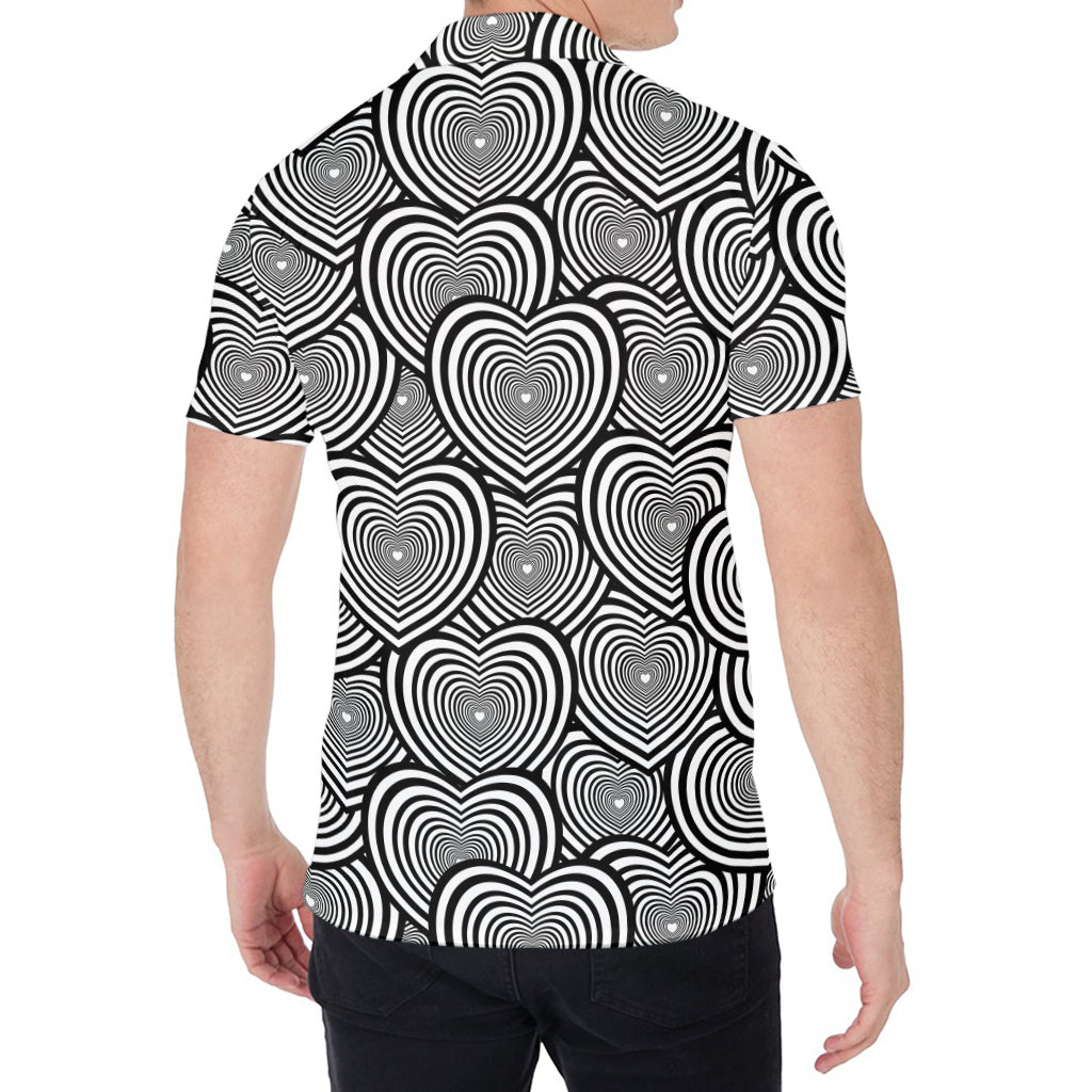 Psychedelic Heart Pattern Print Men's Shirt