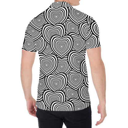 Psychedelic Heart Pattern Print Men's Shirt