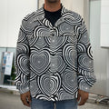 Psychedelic Heart Pattern Print Men's Shirt Jacket