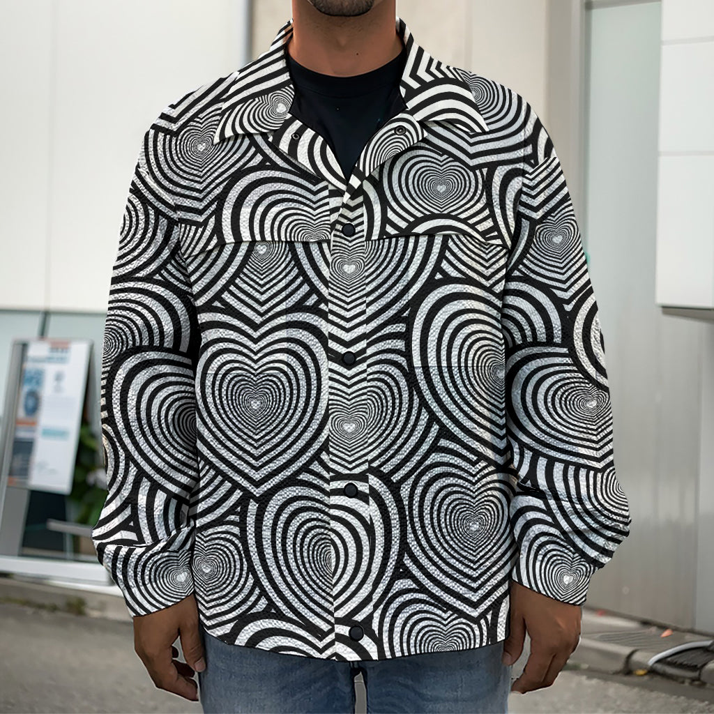 Psychedelic Heart Pattern Print Men's Shirt Jacket