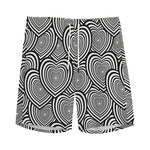 Psychedelic Heart Pattern Print Men's Sports Shorts