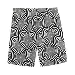 Psychedelic Heart Pattern Print Men's Sports Shorts