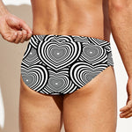Psychedelic Heart Pattern Print Men's Swim Briefs