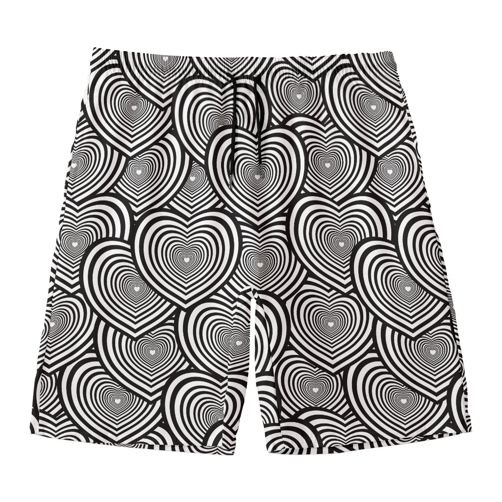 Psychedelic Heart Pattern Print Men's Swim Trunks