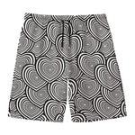 Psychedelic Heart Pattern Print Men's Swim Trunks