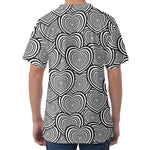 Psychedelic Heart Pattern Print Men's Velvet T-Shirt