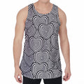 Psychedelic Heart Pattern Print Men's Velvet Tank Top