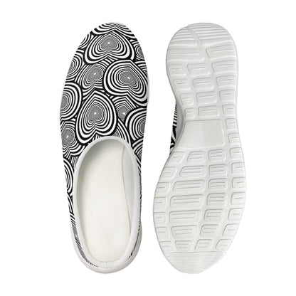 Psychedelic Heart Pattern Print Mesh Casual Shoes