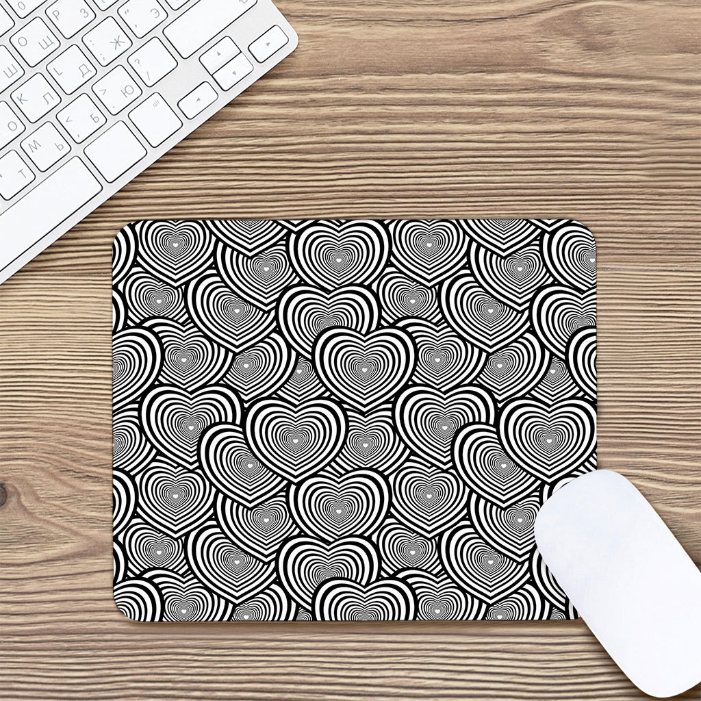 Psychedelic Heart Pattern Print Mouse Pad